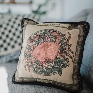 Cancer Zodiac Astrology Needlepoint Throw Pillow